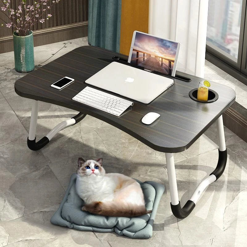 Mesa Portátil Dobrável para Notebook com Porta-Copos - Home Office e  Doméstico