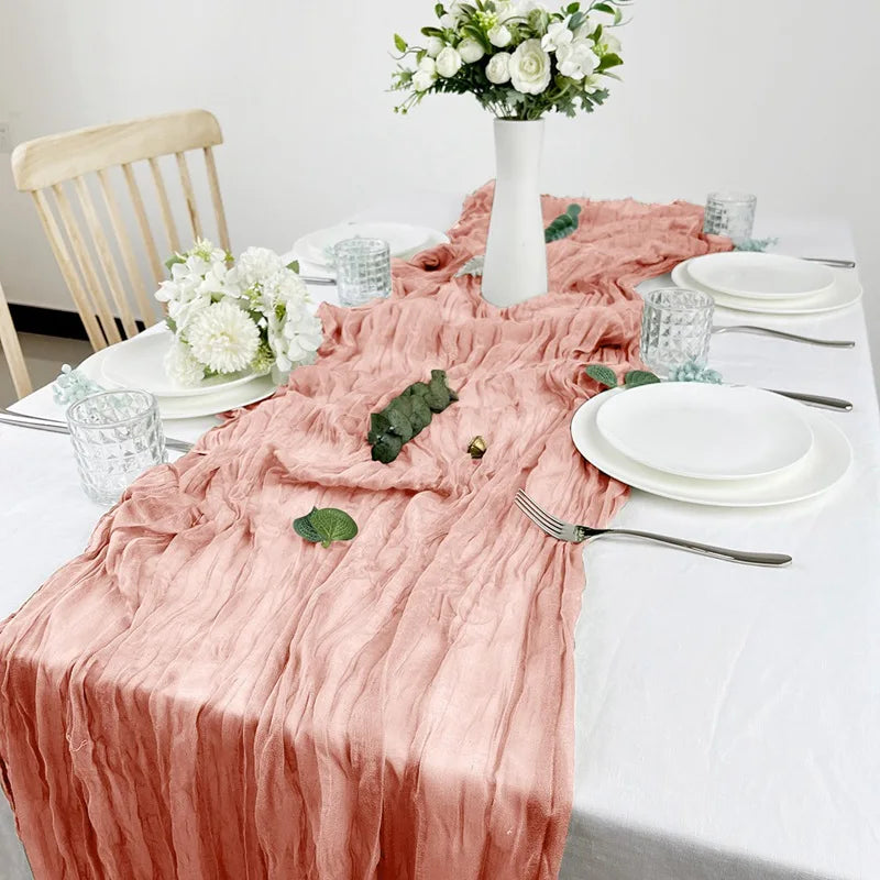 Caminho de Mesa de Gaze Semi-Transparente  para Decoração