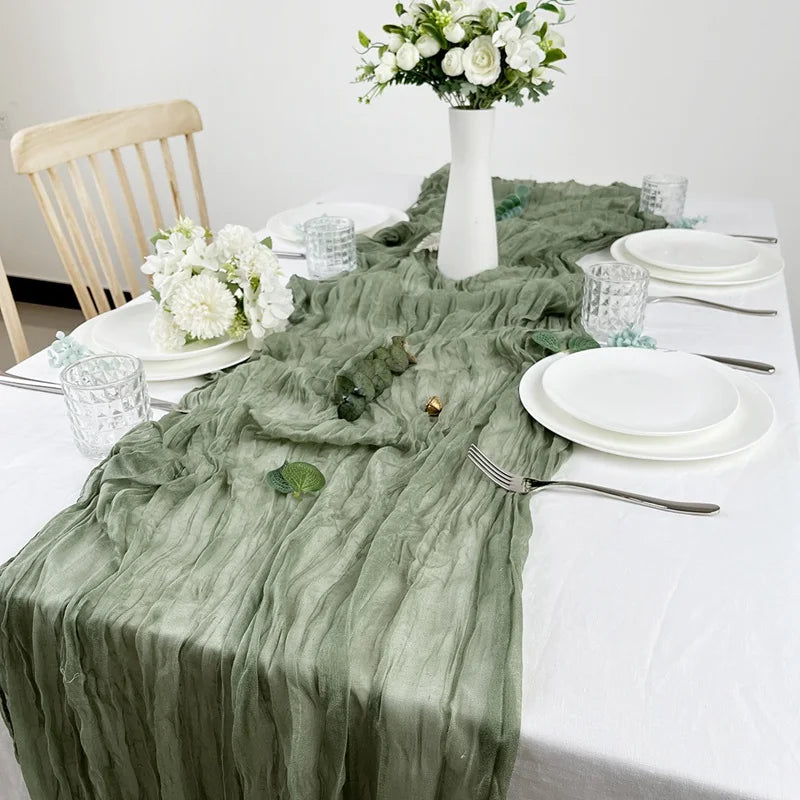 Caminho de Mesa de Gaze Semi-Transparente  para Decoração