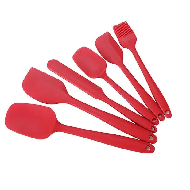 Conjunto de Utensílios de Cozinha em Silicone - 6 Peças para Assados e Churrasco