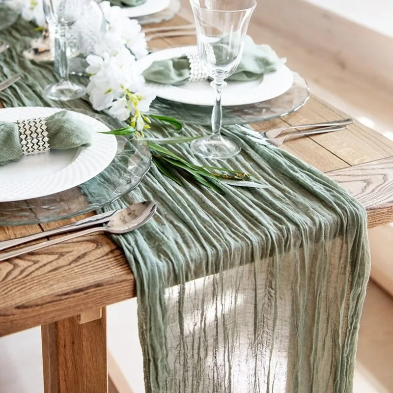 Caminho de Mesa de Gaze Semi-Transparente  para Decoração