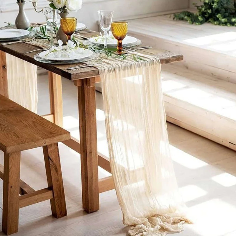 Caminho de Mesa de Gaze Semi-Transparente  para Decoração