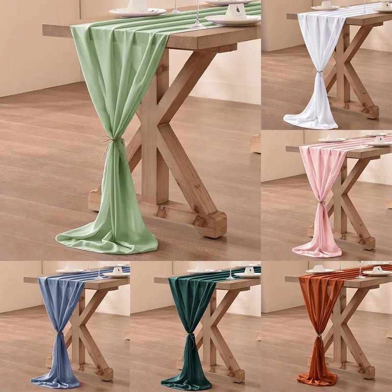Caminho de Mesa de Gaze Semi-Transparente  para Decoração