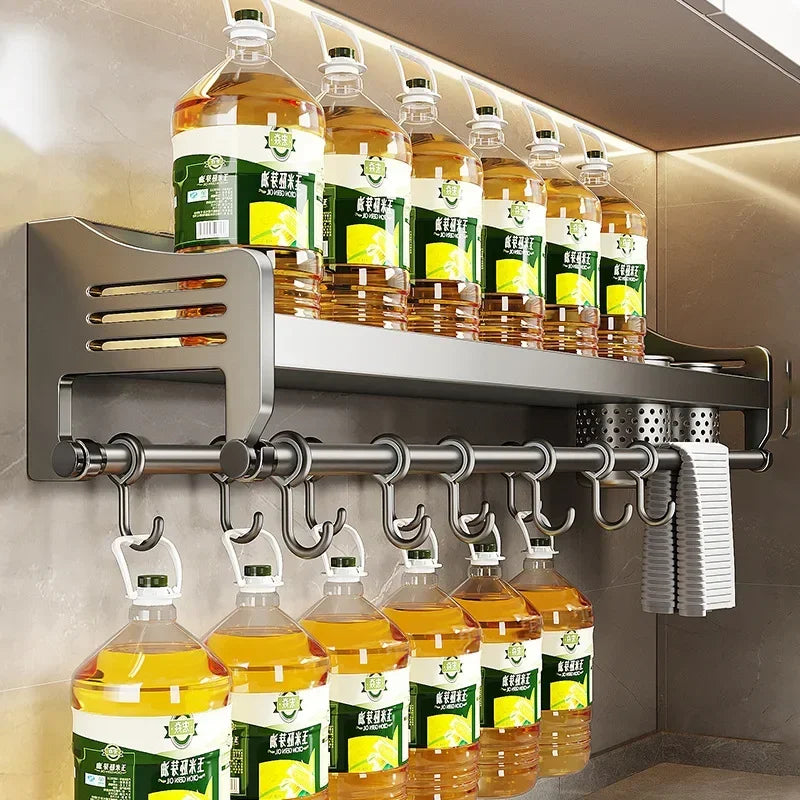Prateleira Organizadora de Cozinha para Parede – Porta-Temperos e Utensílios
