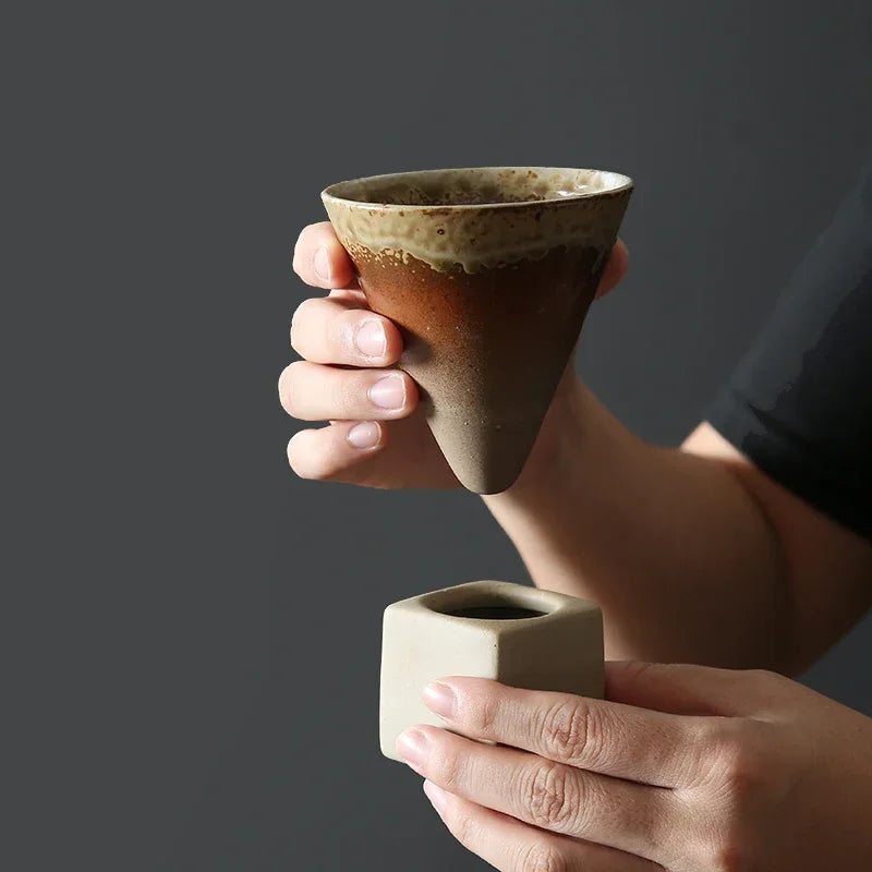 Caneca de Café Cerâmica Retro - Estilo Japonês