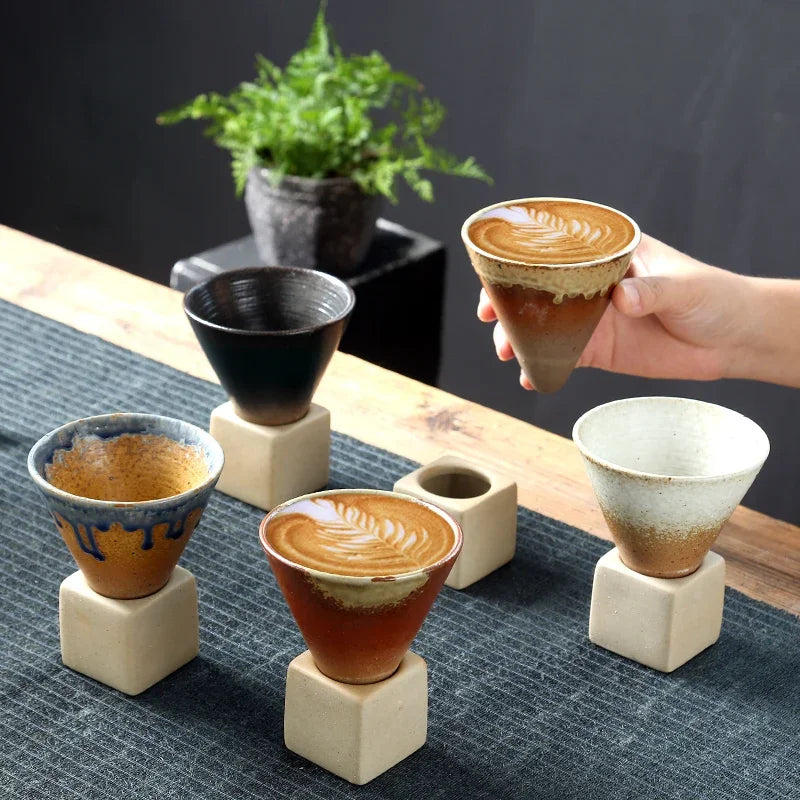 Caneca de Café Cerâmica Retro - Estilo Japonês