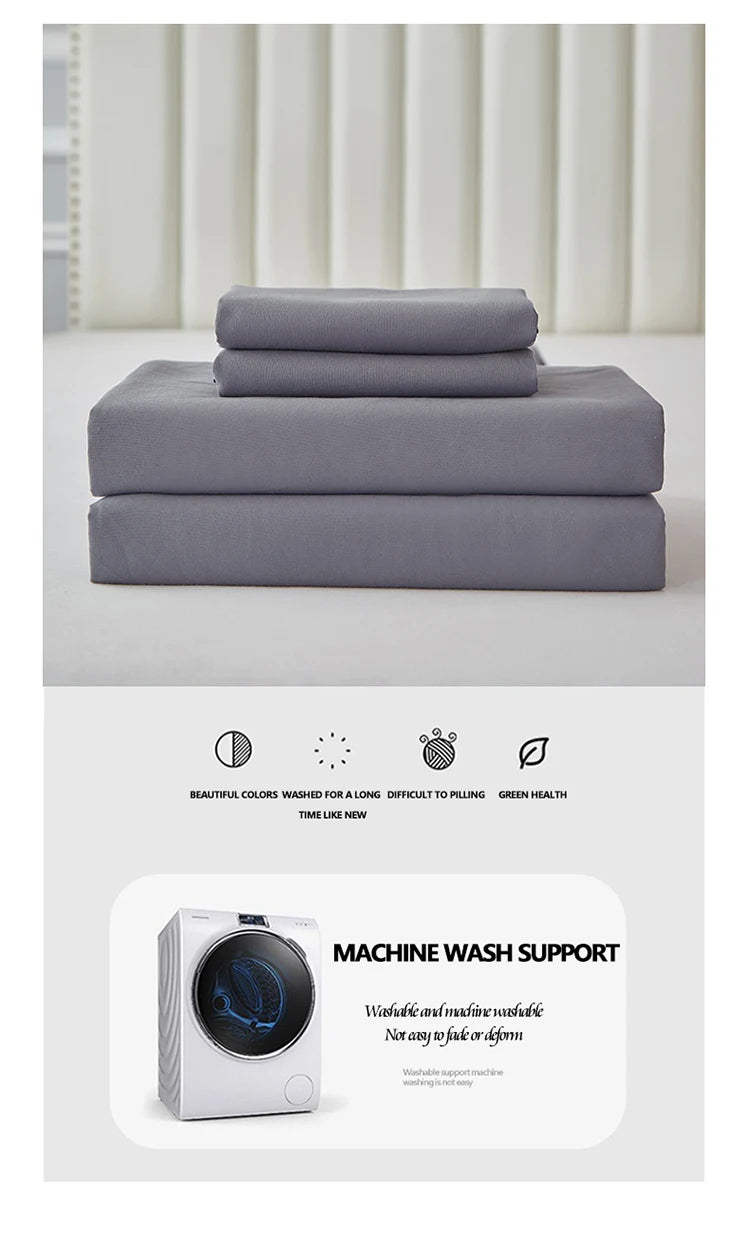 Conjunto de Cama Casal 4 Peças - Lençol Impermeável e Macio