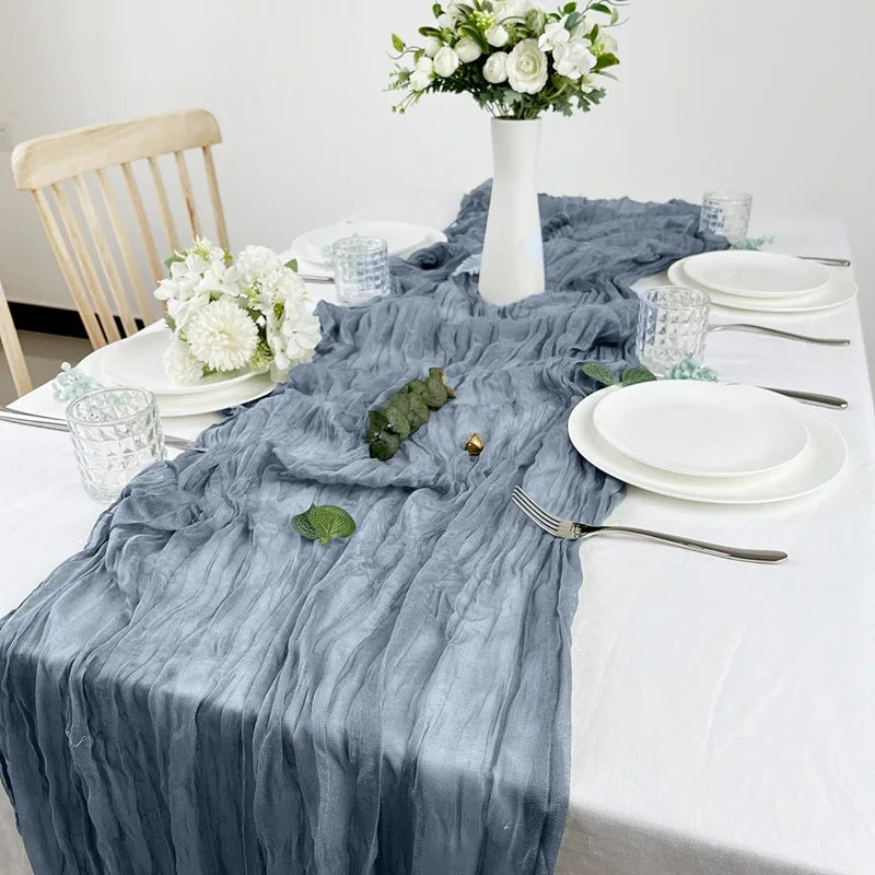 Caminho de Mesa de Gaze Semi-Transparente  para Decoração