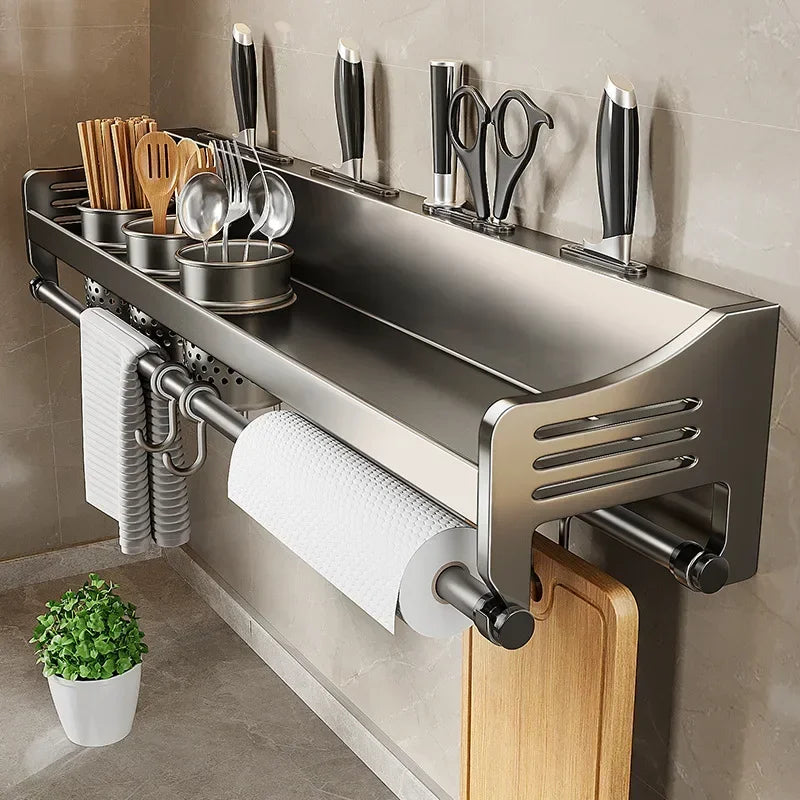 Prateleira Organizadora de Cozinha para Parede – Porta-Temperos e Utensílios