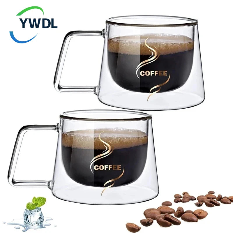 Caneca de Café de Vidro Duplo YWDL