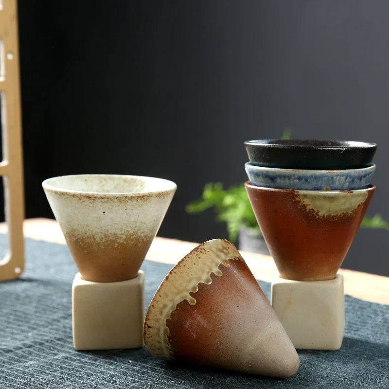 Caneca de Café Cerâmica Retro - Estilo Japonês