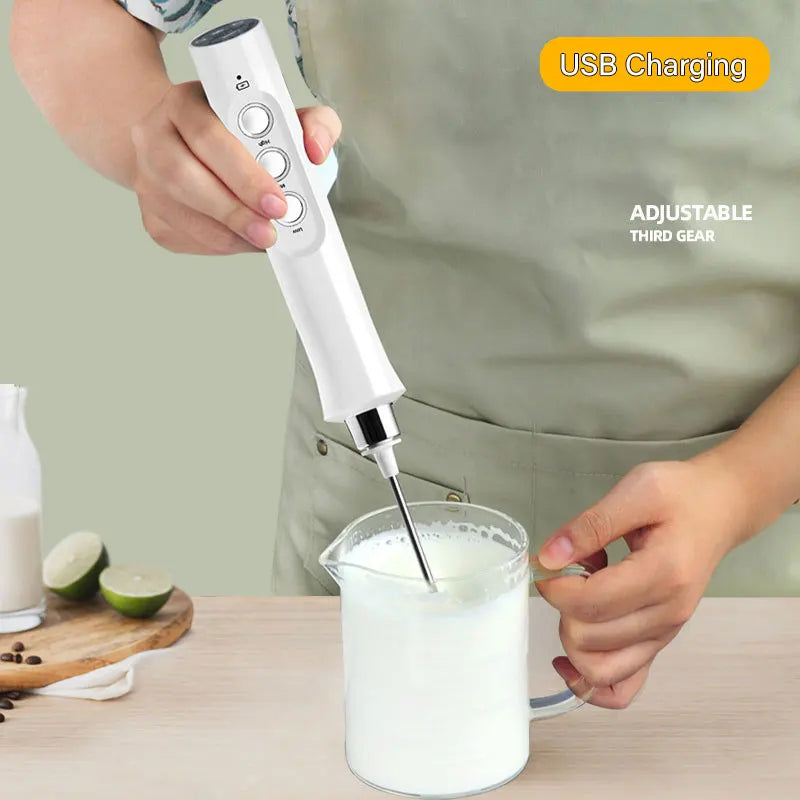Espumador  Elétrico 3 em 1 Recarregável BALASHOV: Espuma Perfeita para Suas Bebidas!