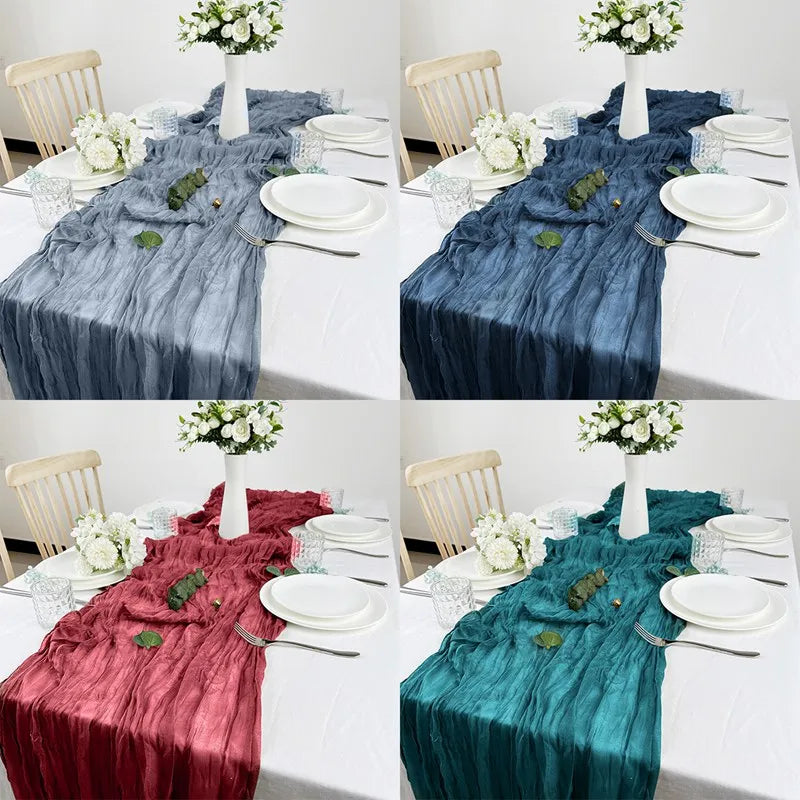 Caminho de Mesa de Gaze Semi-Transparente  para Decoração