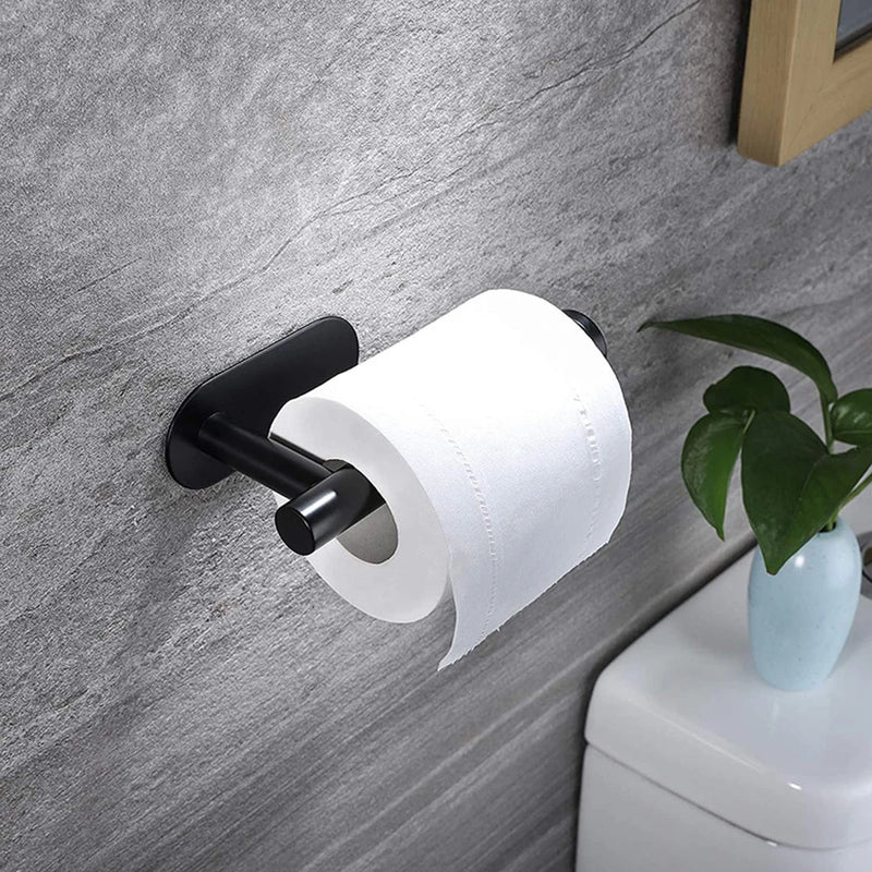 Conjunto de Acessórios para Banheiro - 4 Peças: Suportes de Toalha, Porta Papel Higiênico, Gancho Adesivo