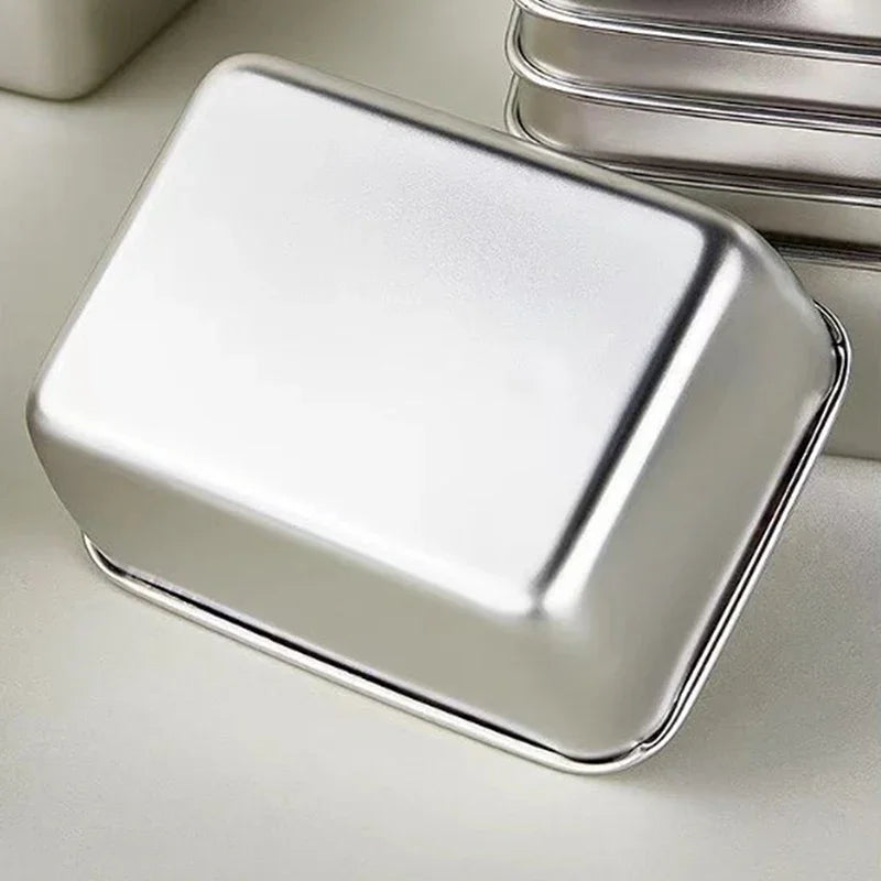 Conjunto de 2 Caixas de Armazenamento em Aço Inoxidável para Geladeira – Congelamento e Conservação de Alimentos