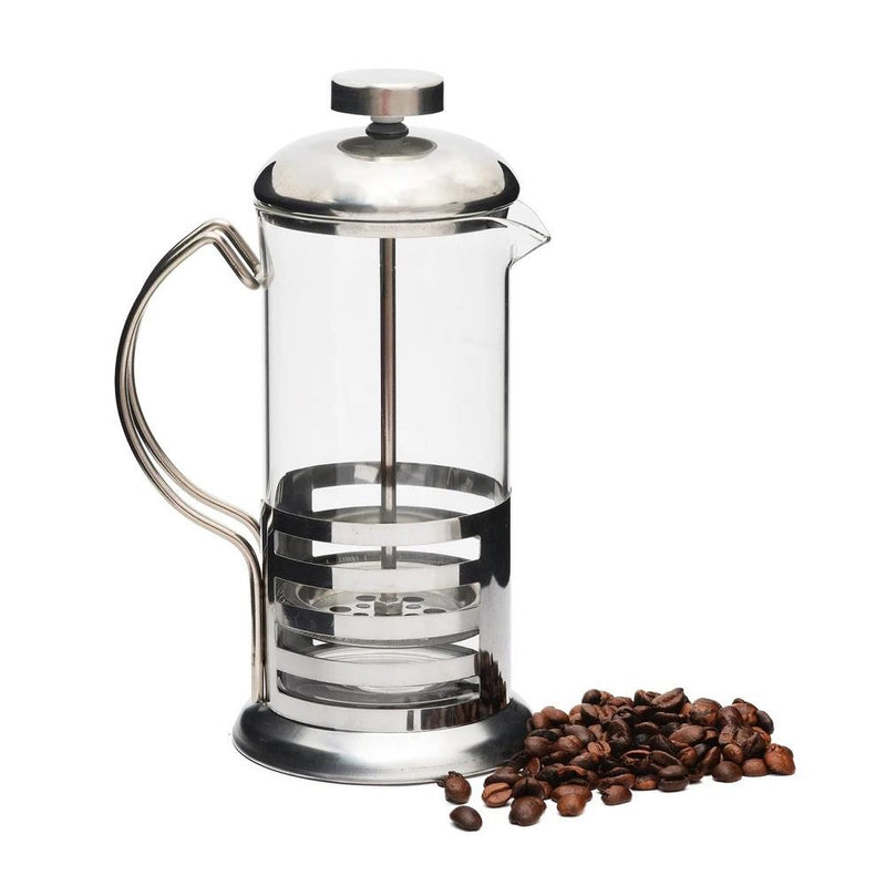 CAFETEIRA FRANCESA EM INOX MAQUINA DE CAFÉ 350ML PRENSA CHALEIRA EM VIDRO CREME